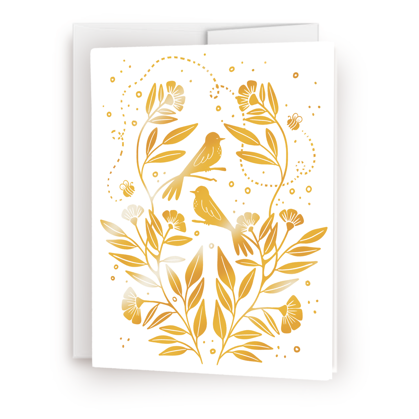 Lovebirds Gold Foiled Greeting Card