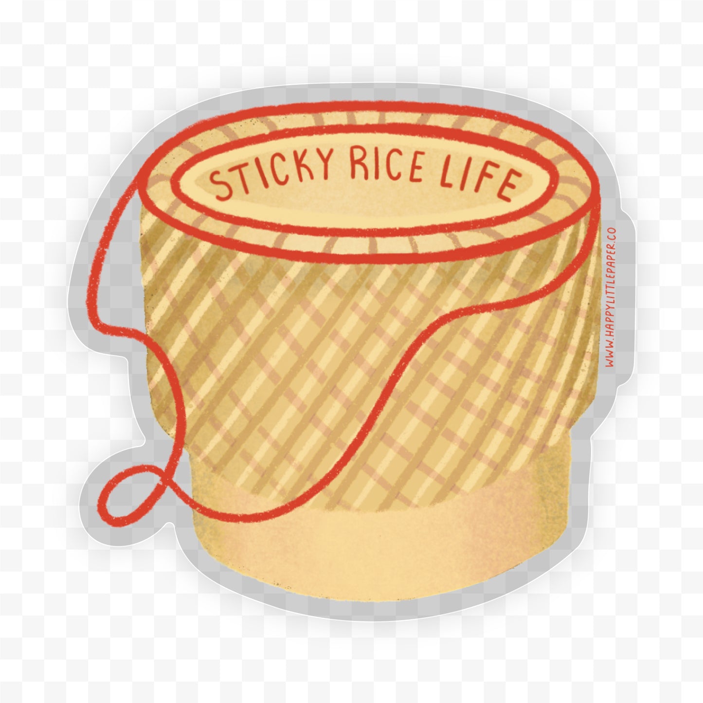 Sticky Rice Life Basket Sticker