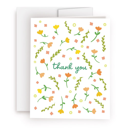 Floral PatternThank You Greeting Card