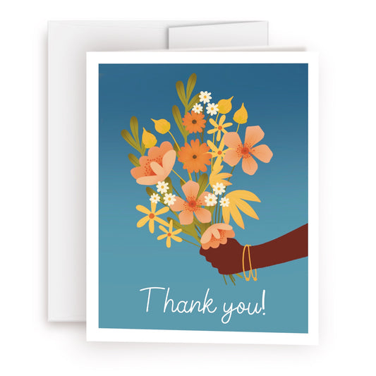 Floral Bouquet Thank You Greeting Card