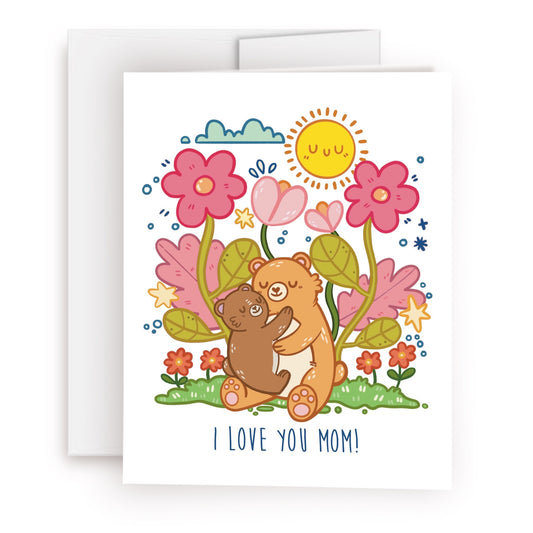 "I Love You Mom" Bear Hug Greeting Card
