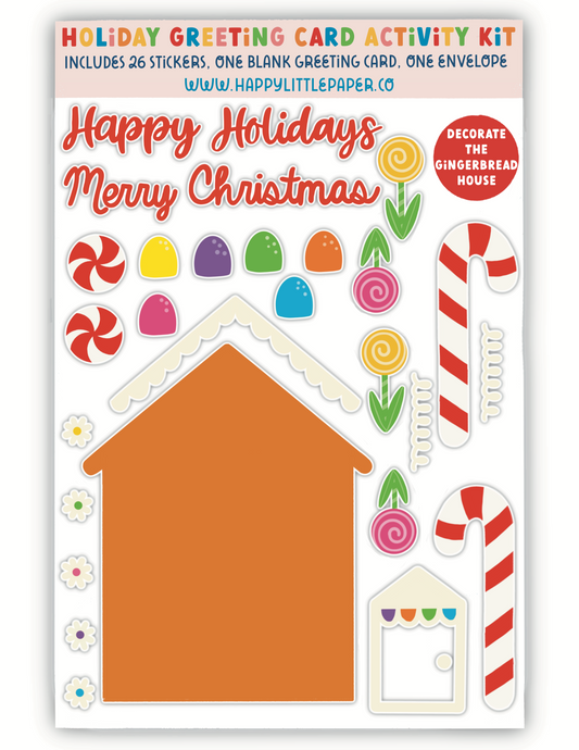 Gingerbread Activity Sticker Kit Greeting Card