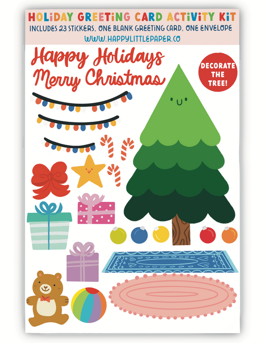 Christmas Tree Activity Sticker Kit Greeting Card