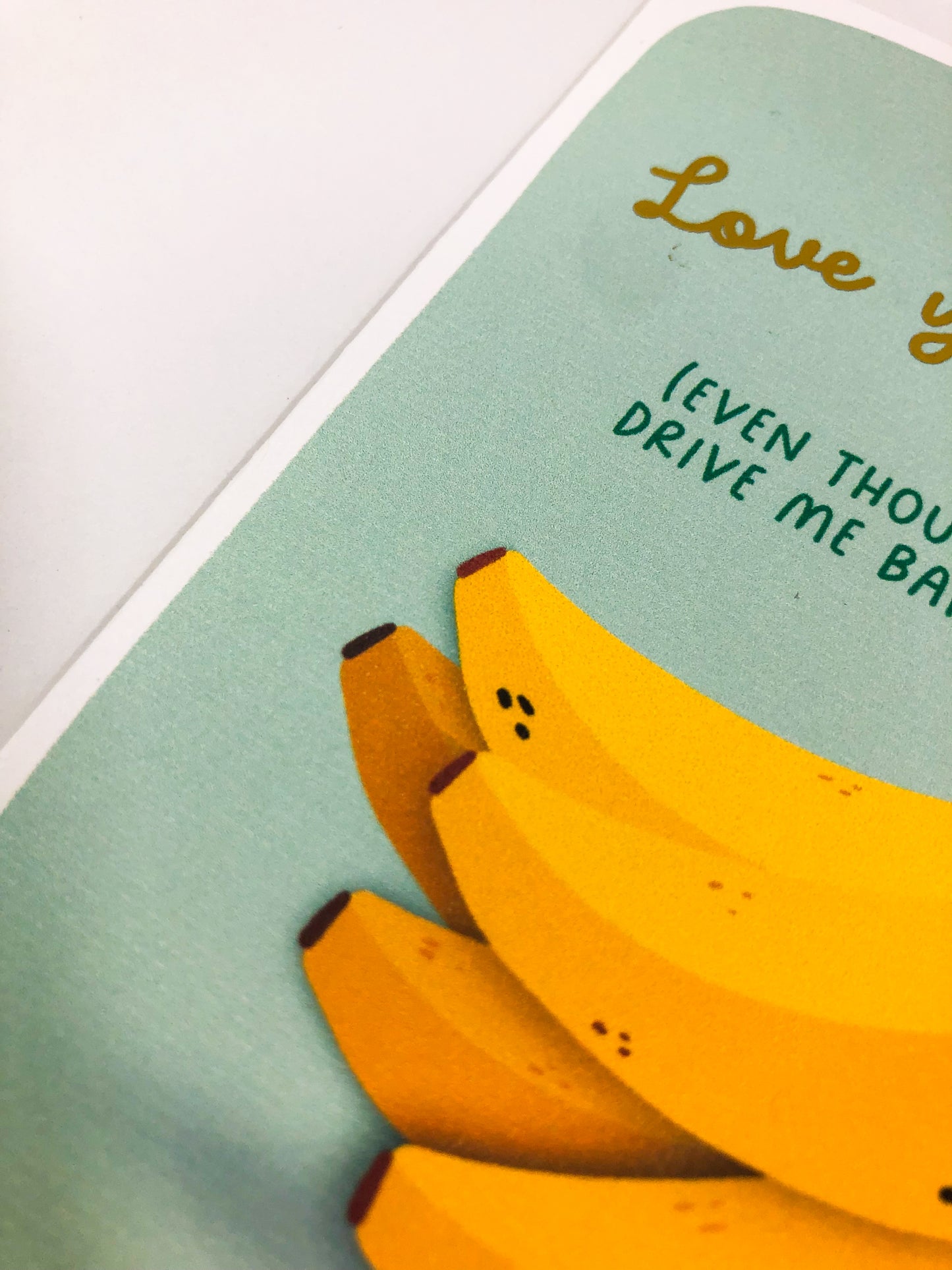 Love & Friend Card—Love You Bunches, You Drive Me Bananas (Funny, Food)