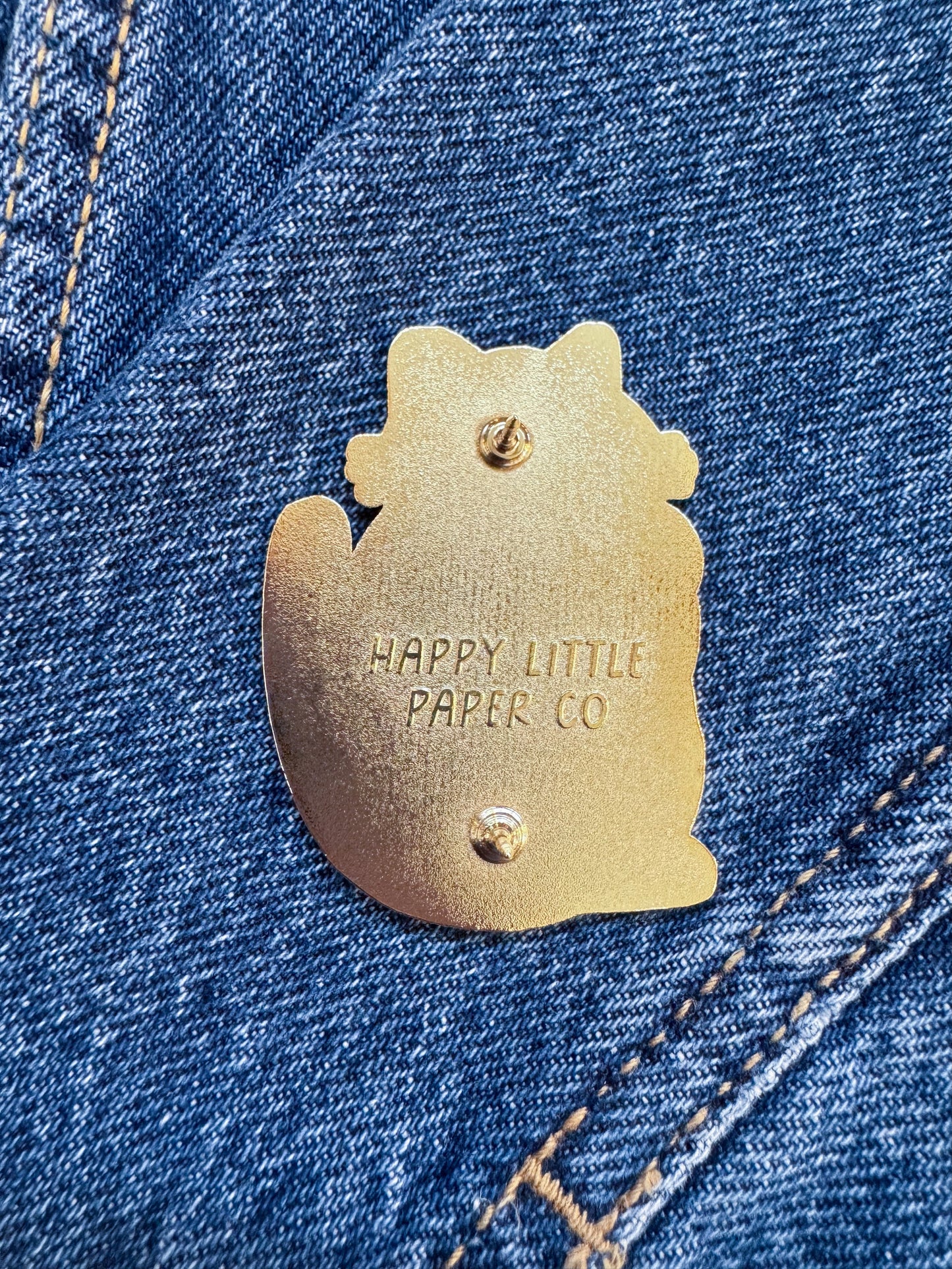 Black Lucky Cat Enamel Pin