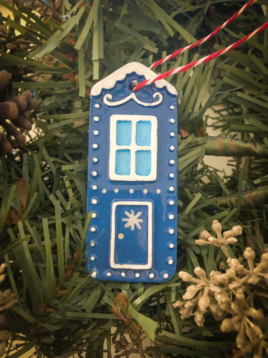 Blue Cottage Ornament