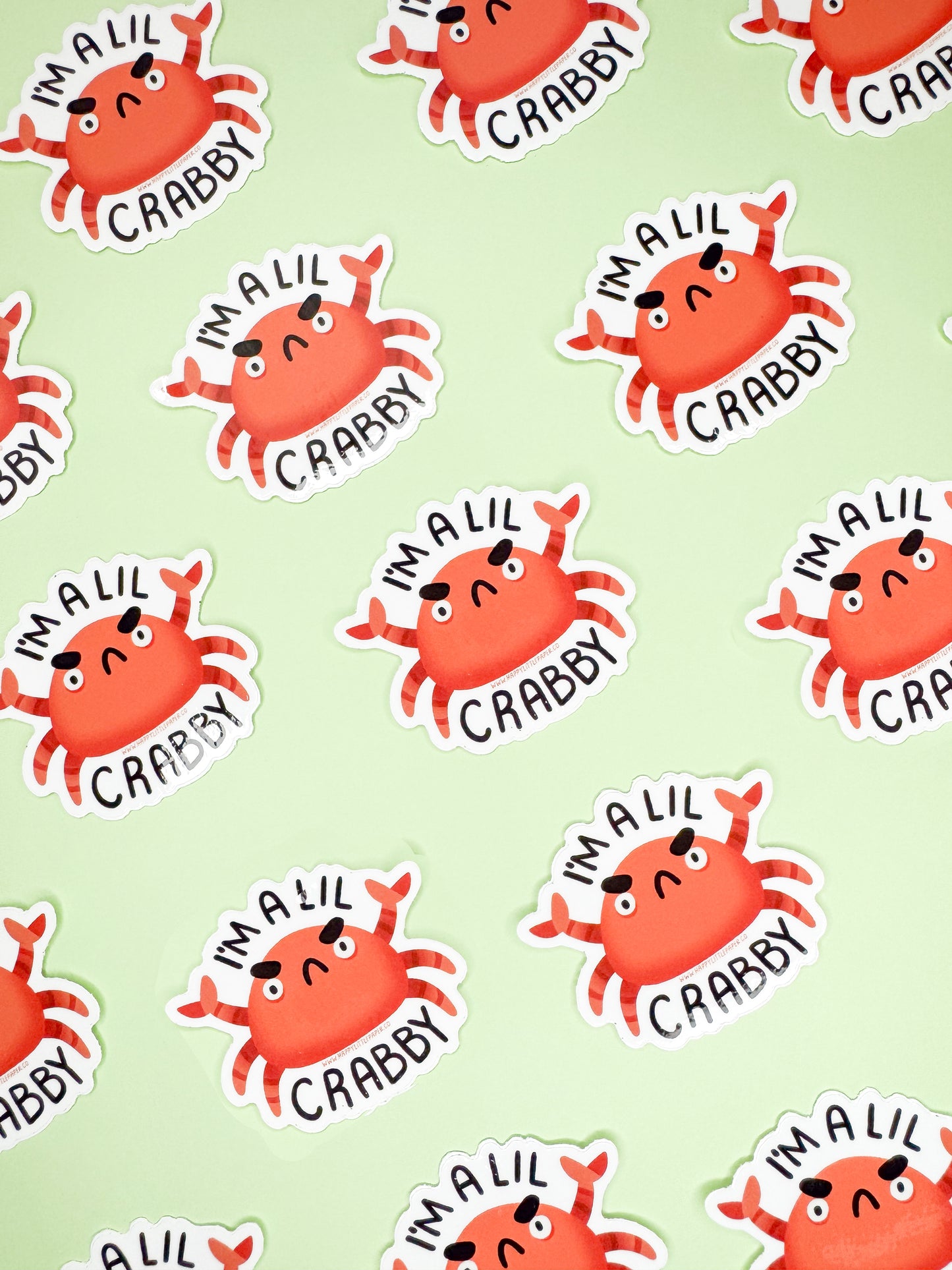 Vinyl Sticker-I'm A Lil Crabby (Crab, Funny, Pun)