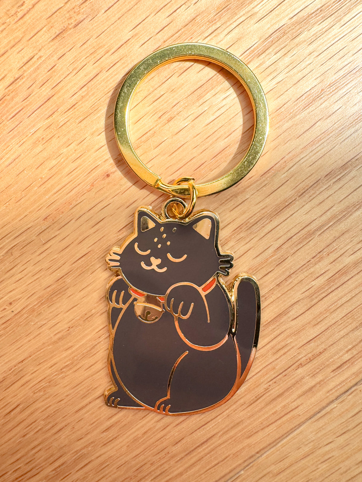 Black Cat Enamel Keychain