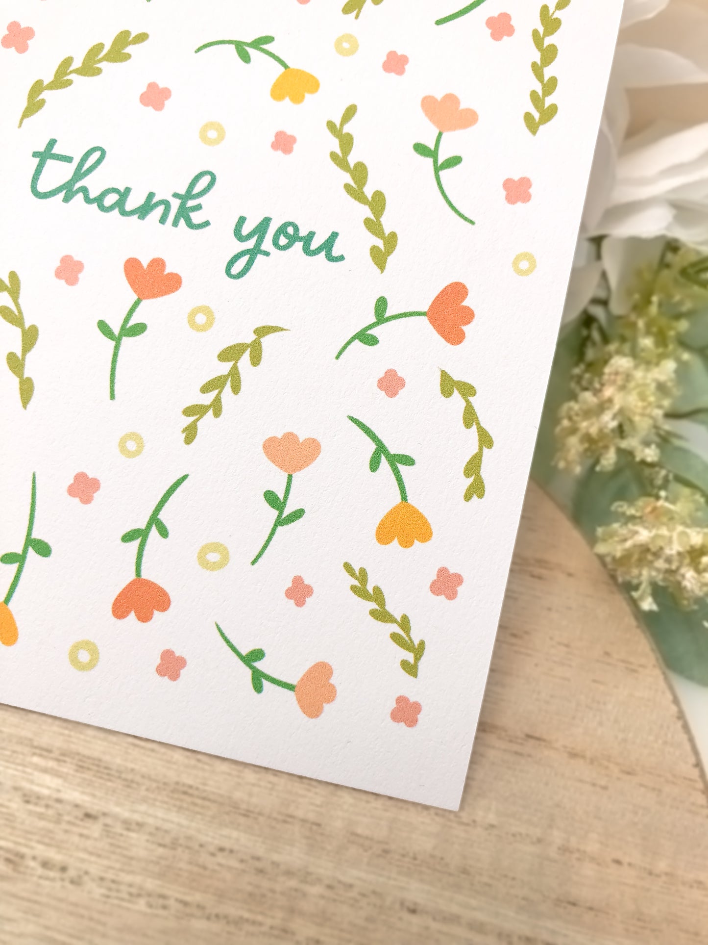 Floral PatternThank You Greeting Card