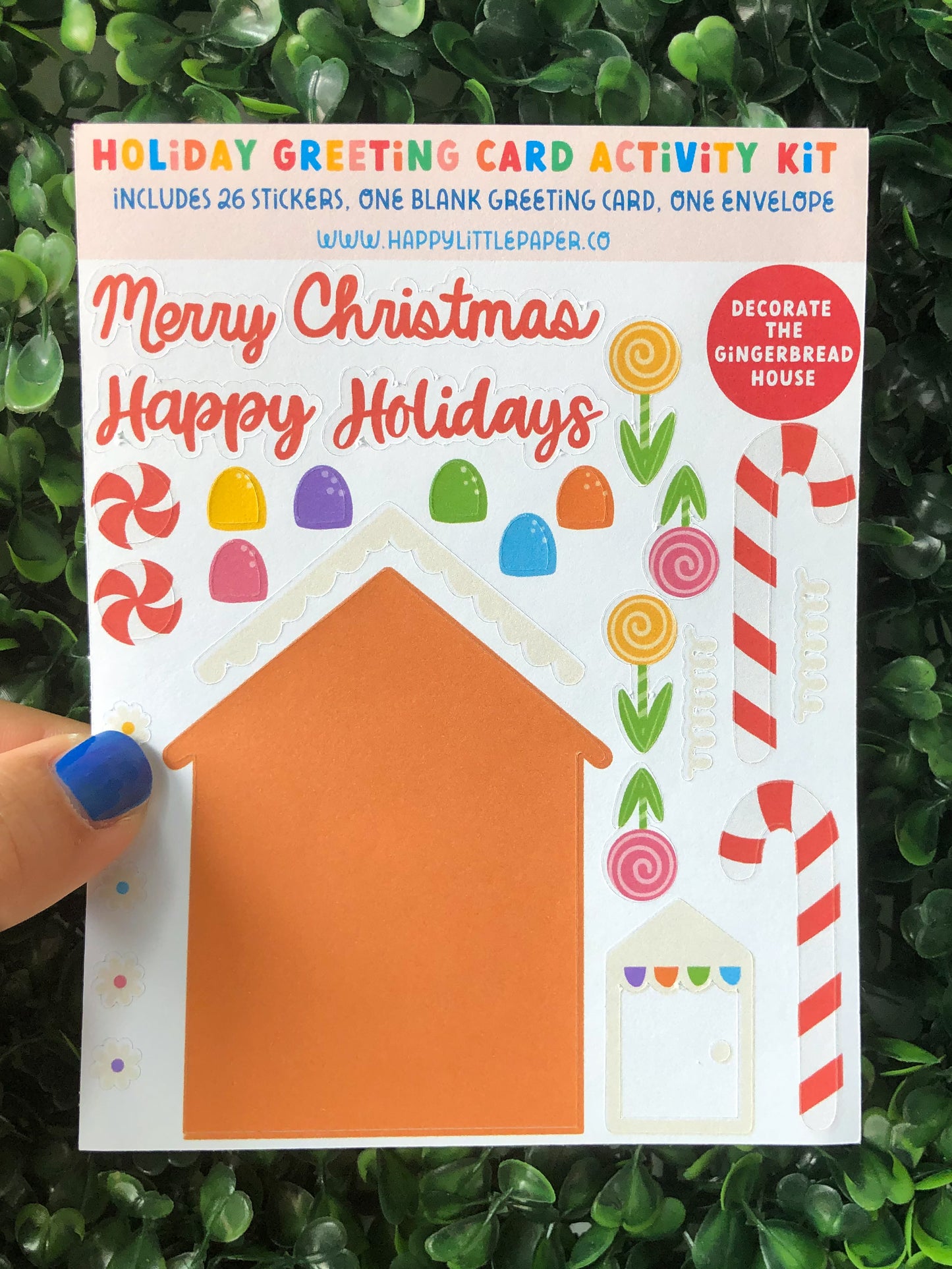 Gingerbread Activity Sticker Kit Greeting Card