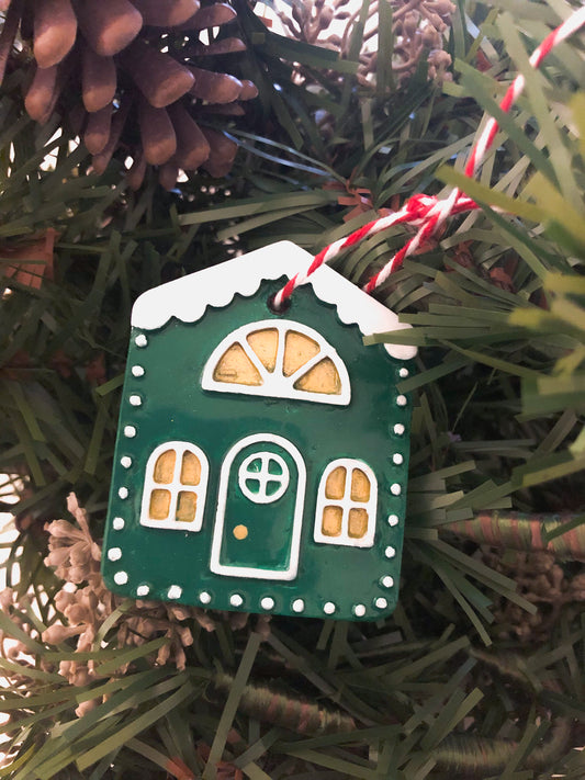 Green Cottage Ornament