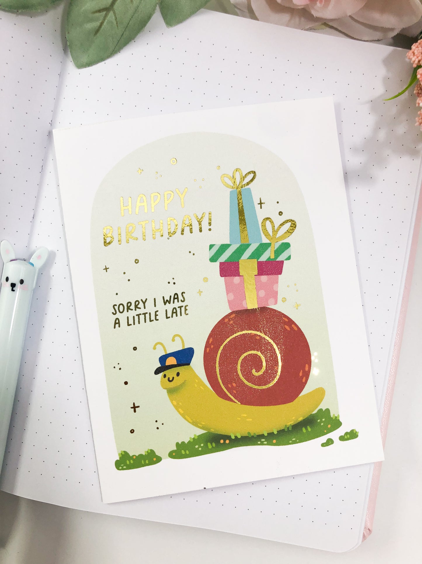 Snail Mail Late Birthday Card