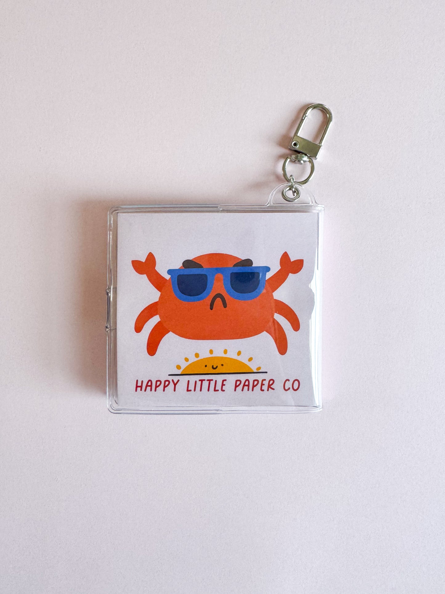 Mini Notebook Bag Charm Keychain - I'm A Lil Crabby (Crab, Funny, Pun)