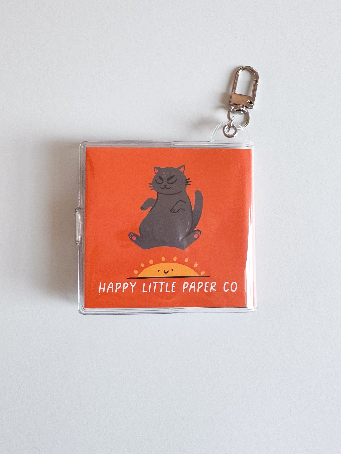 Mini Notebook Bag Charm Keychain - Overstimulated Cat (Funny, Cat, ADHD)
