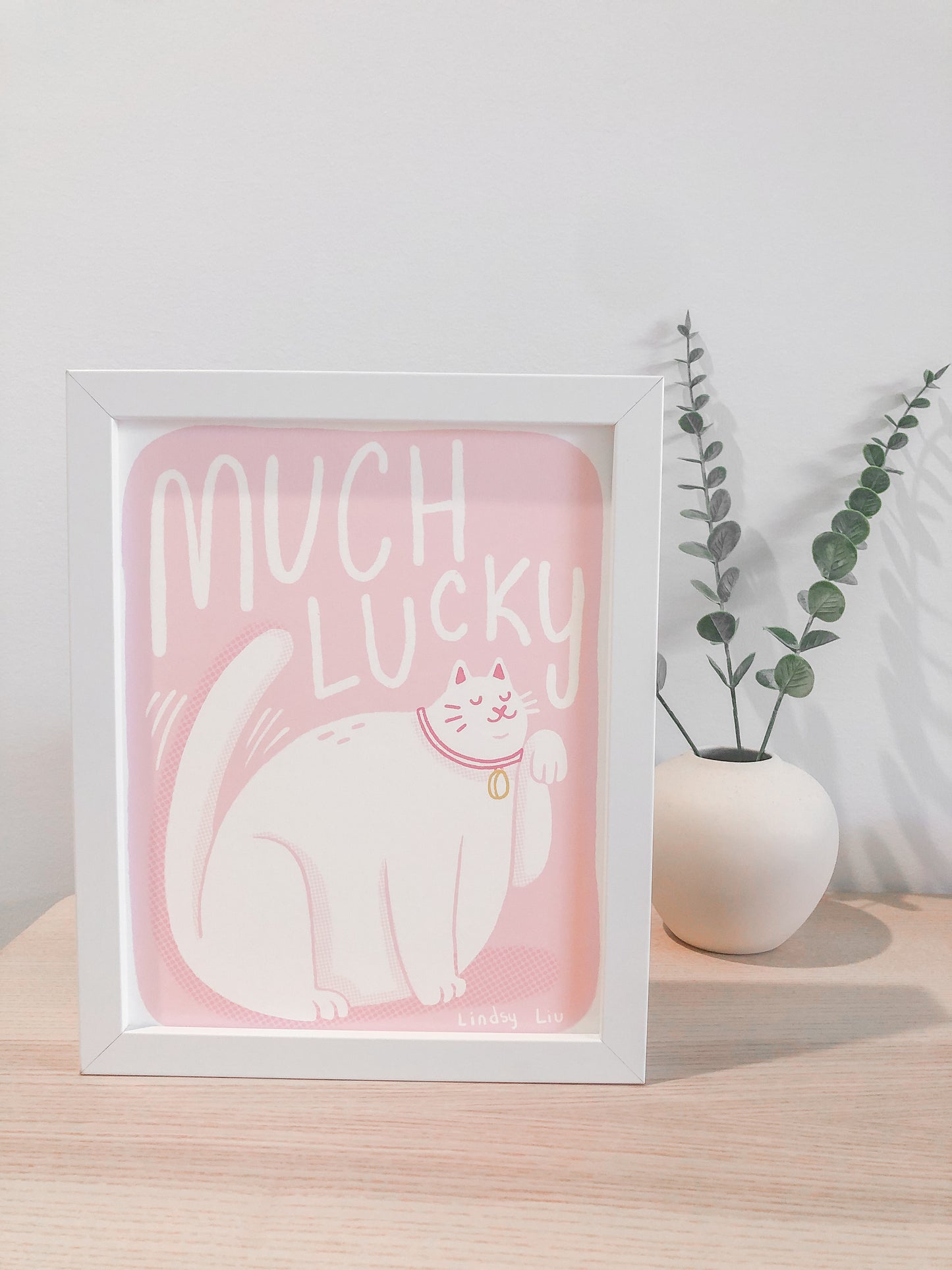 Much Lucky Cat Art Print