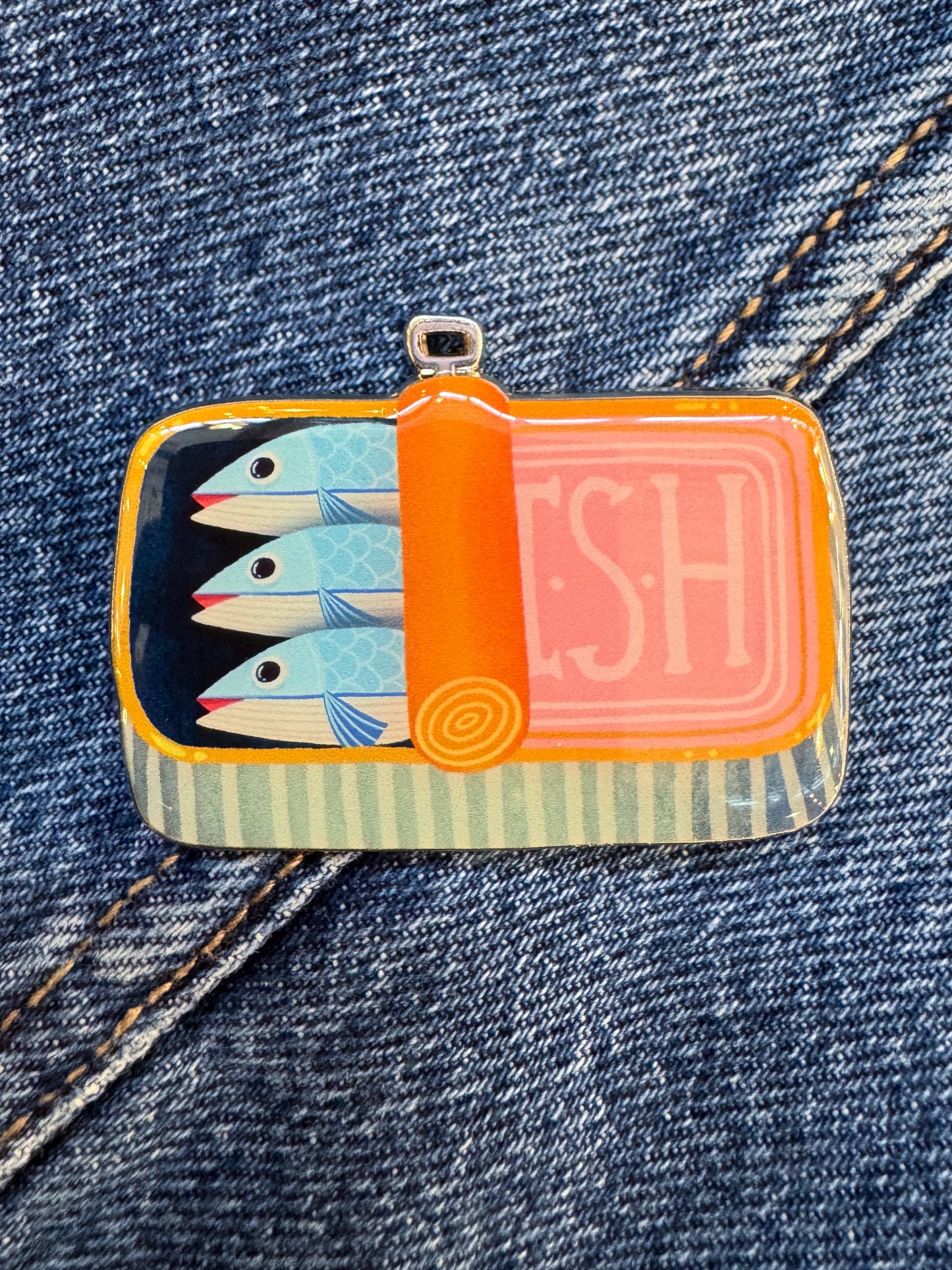 Sardine Enamel Pin