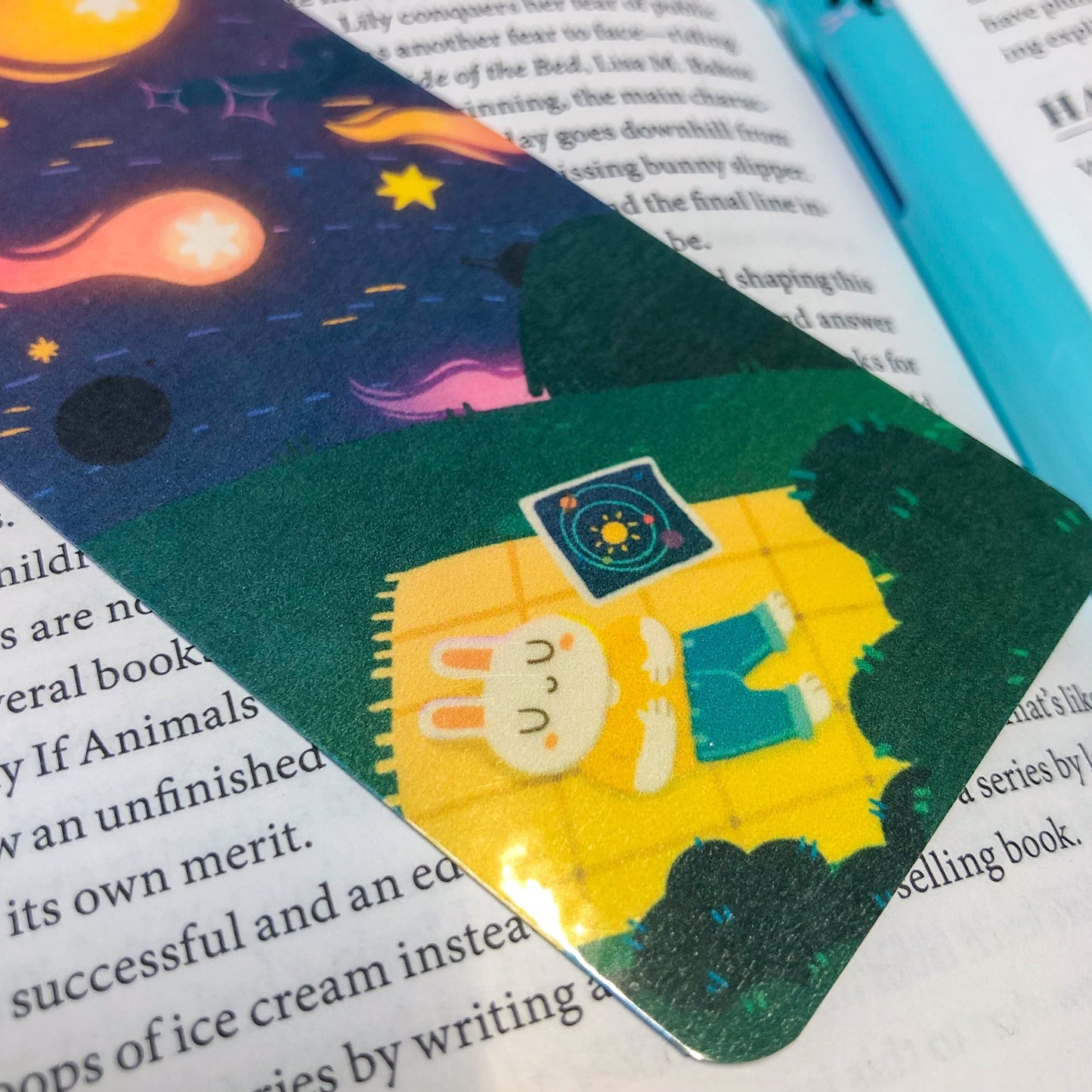 Starry Night Bunny Bookmark