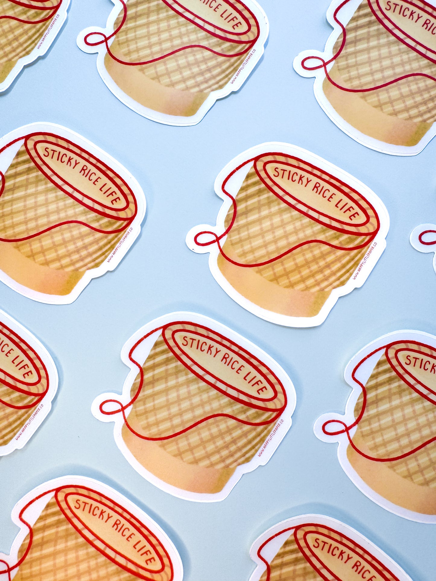 Vinyl Sticker-Sticky Rice Life Basket (Food, Asian)