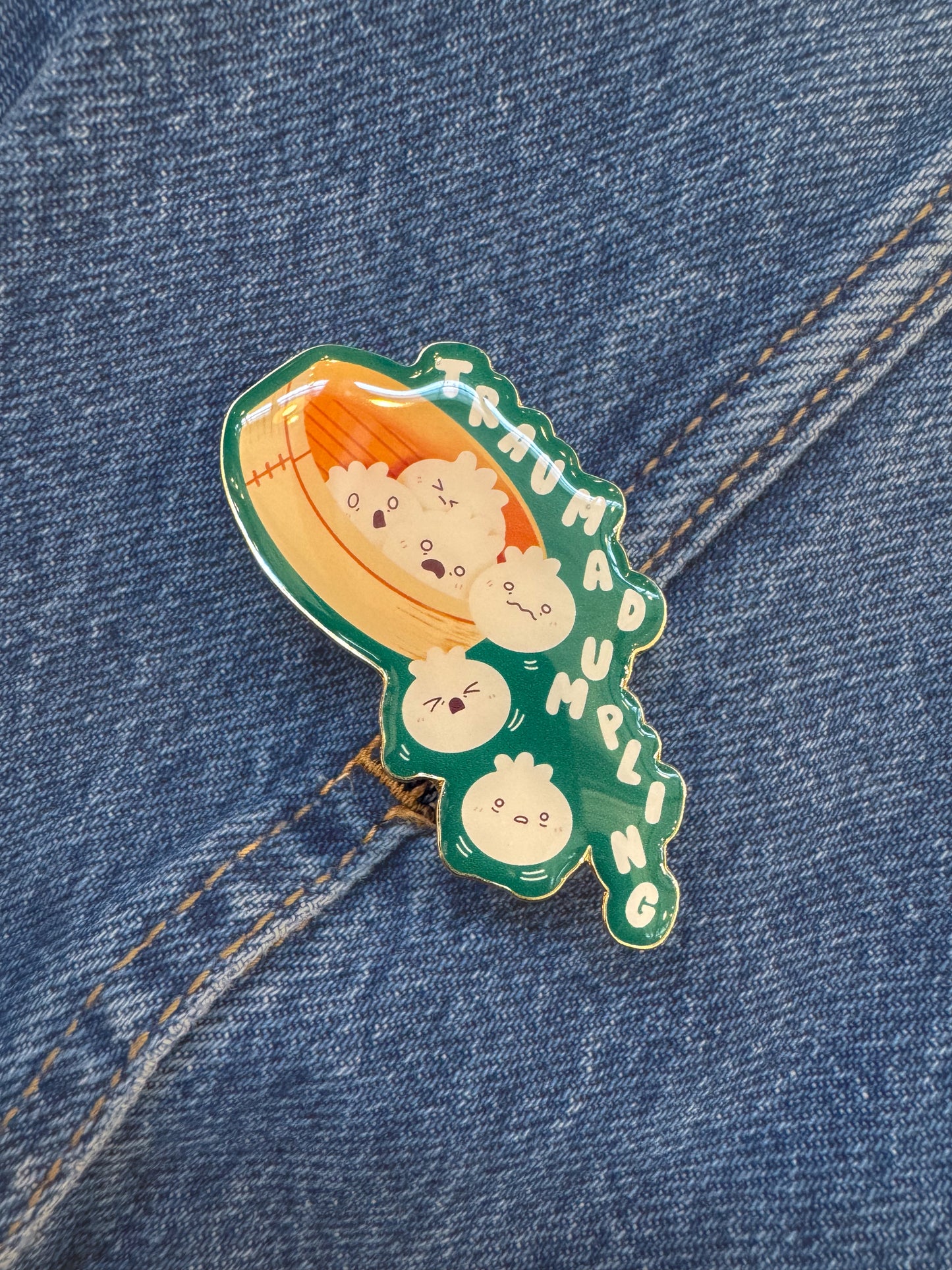 Trauma Dumpling Enamel Pin