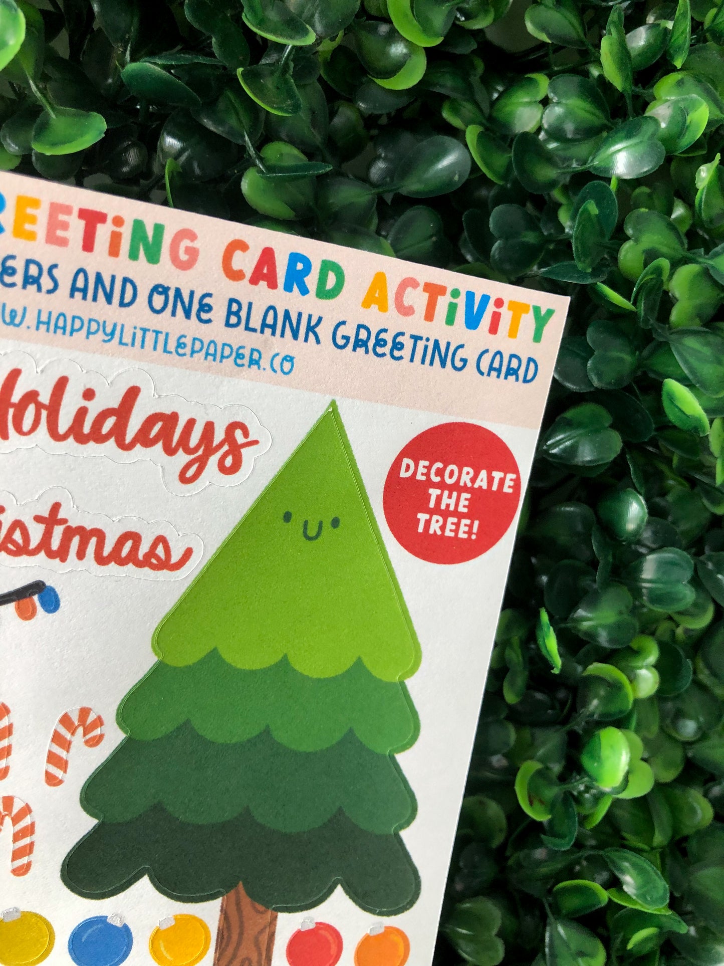 Christmas Tree Activity Sticker Kit Greeting Card