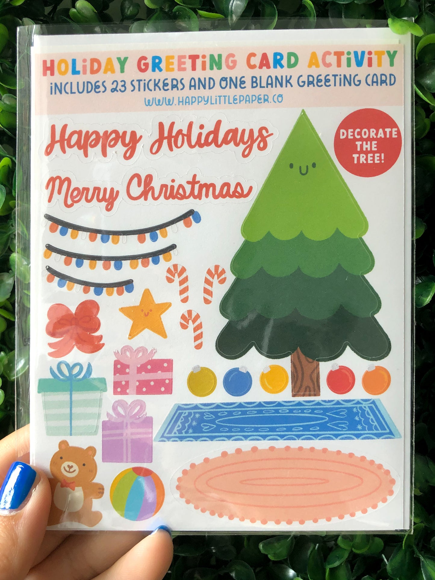 Christmas Tree Activity Sticker Kit Greeting Card