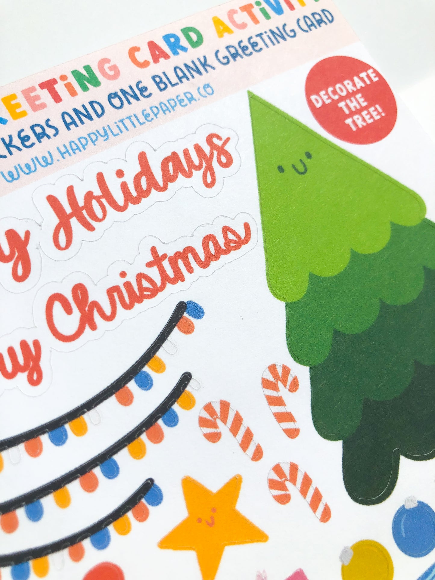 Christmas Tree Activity Sticker Kit Greeting Card