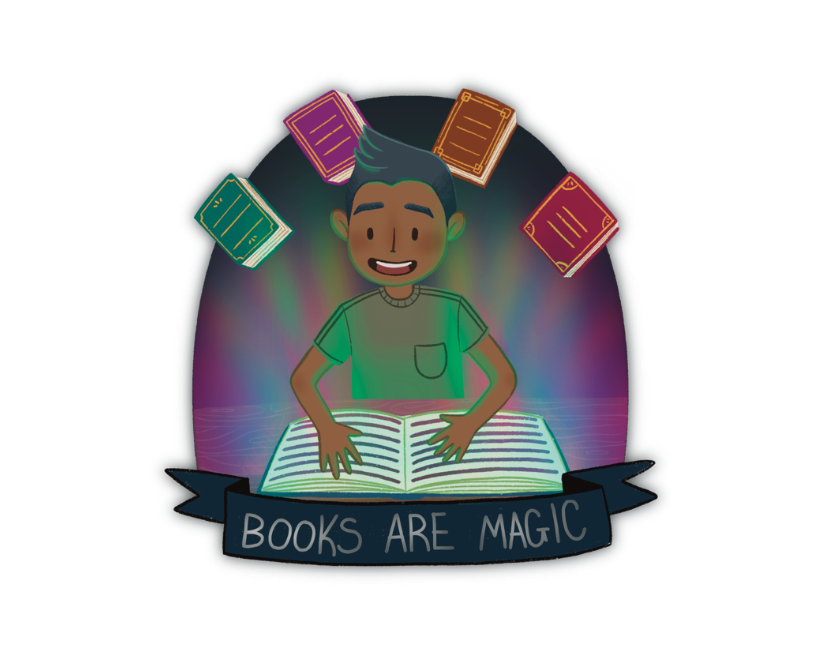 Books Are Magic Holographic Sticker