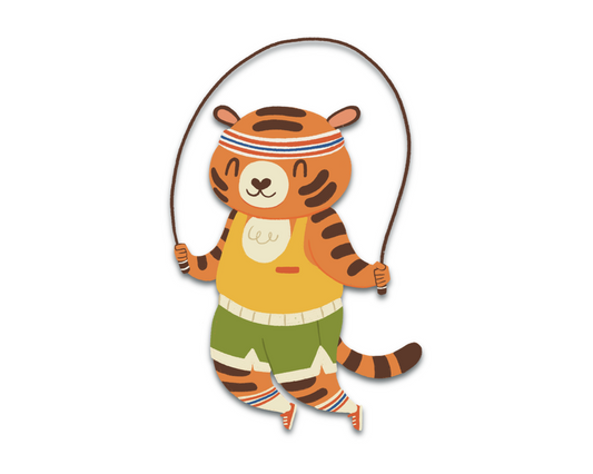Sporty Tiger Transparent Sticker