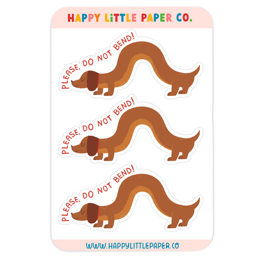 Transparent Do Not Bend Dachshund Dog Sticker