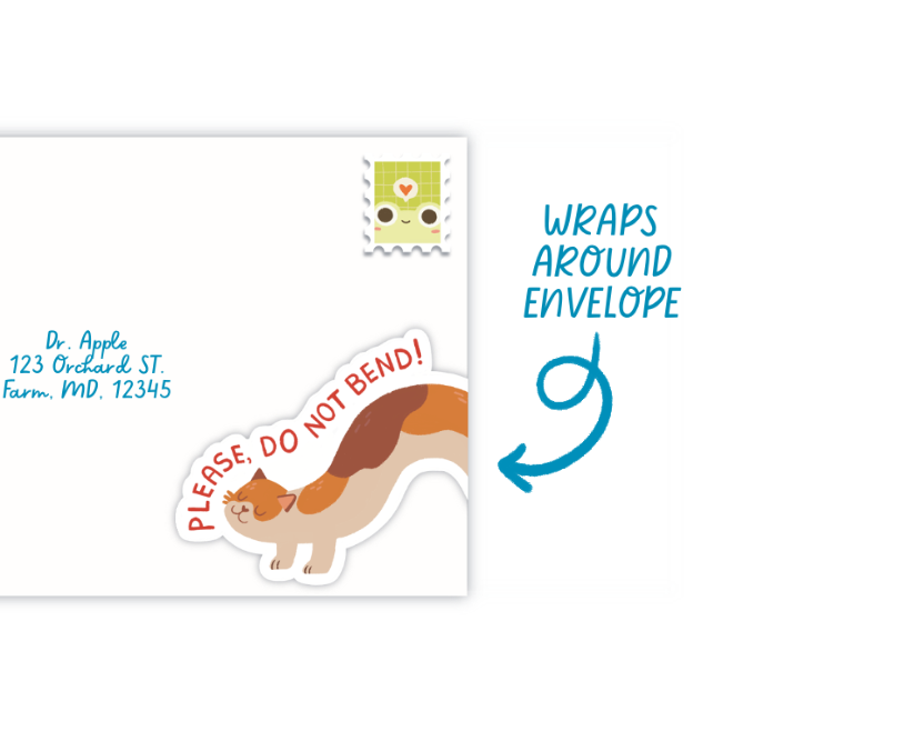 Transparent Do Not Bend Calico Cat Sticker