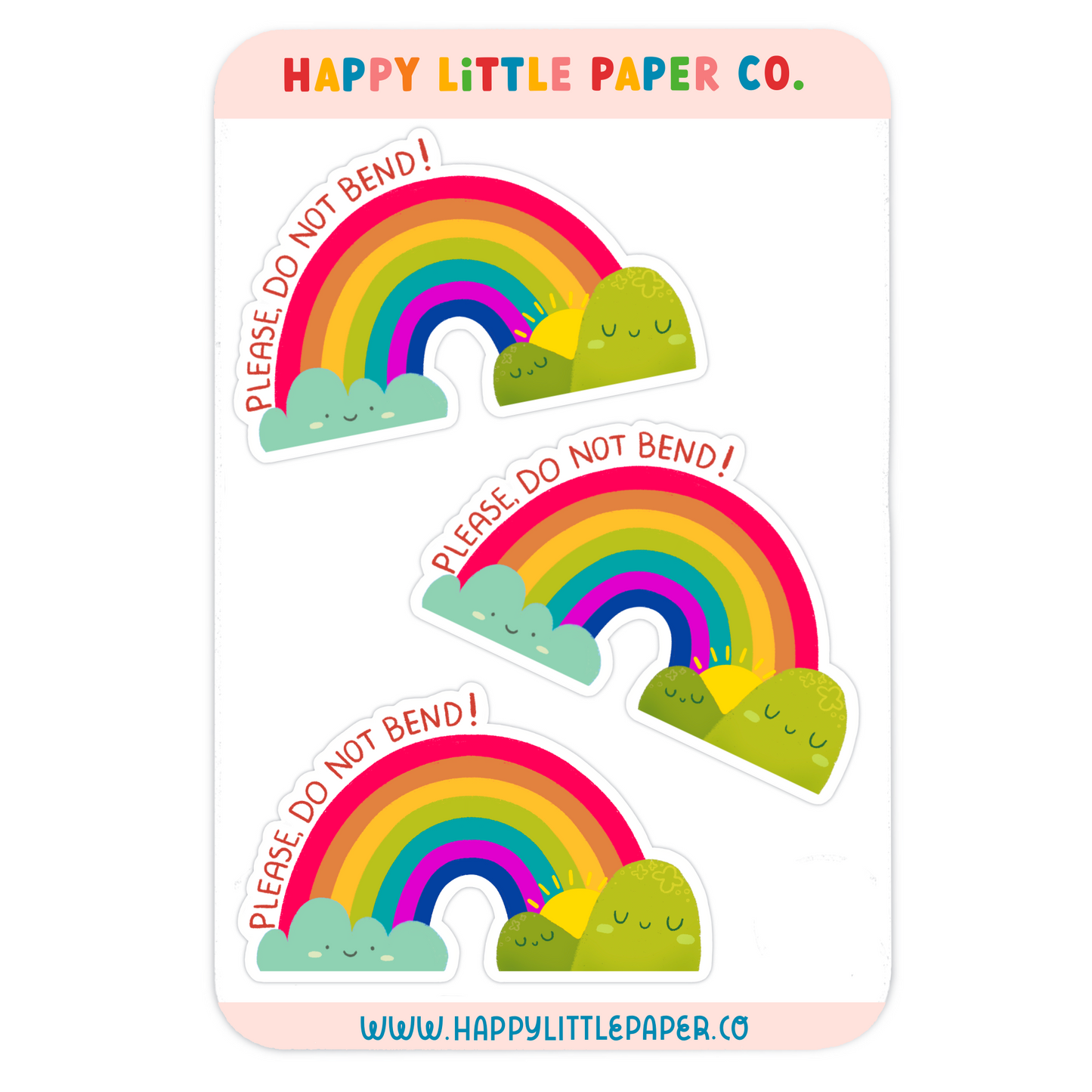 Transparent Do Not Bend Rainbow Sticker