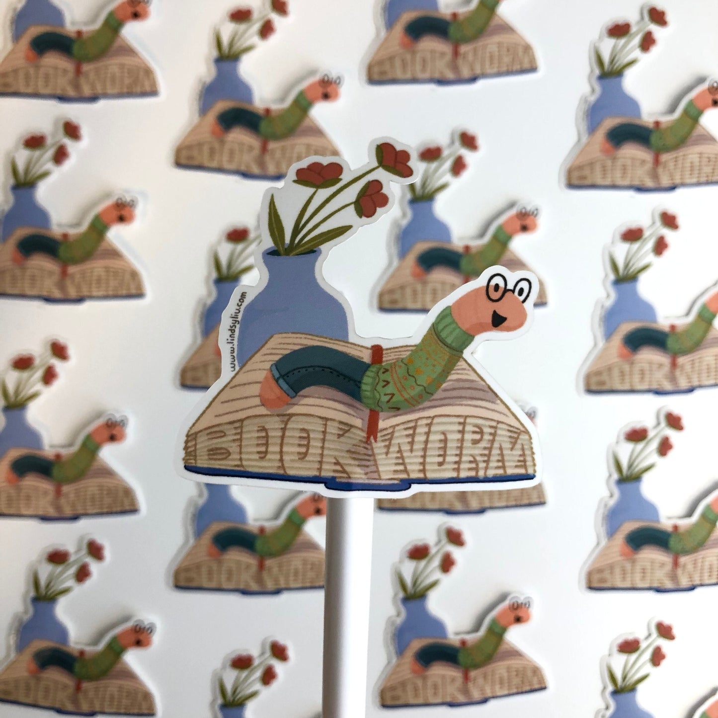 Book Worm Sticker