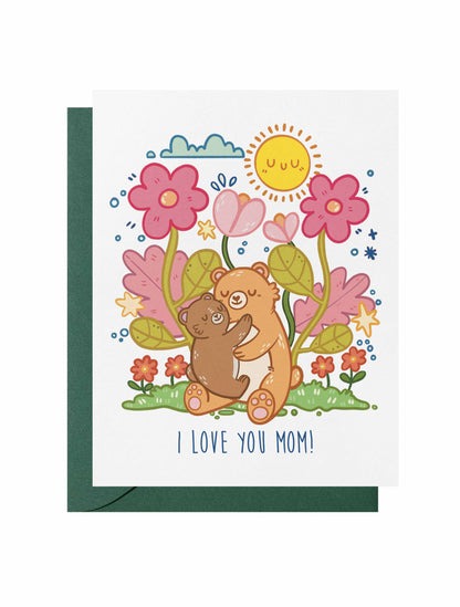 "I Love You Mom" Bear Hug Greeting Card