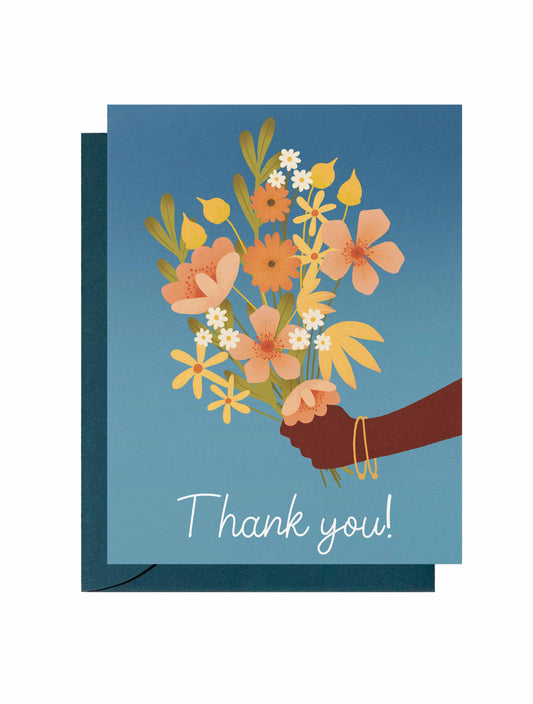 Floral Bouquet Thank You Greeting Card