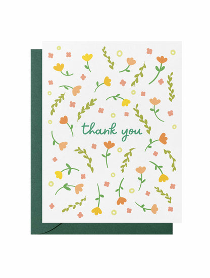 Floral PatternThank You Greeting Card