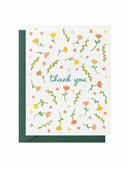 Floral PatternThank You Greeting Card