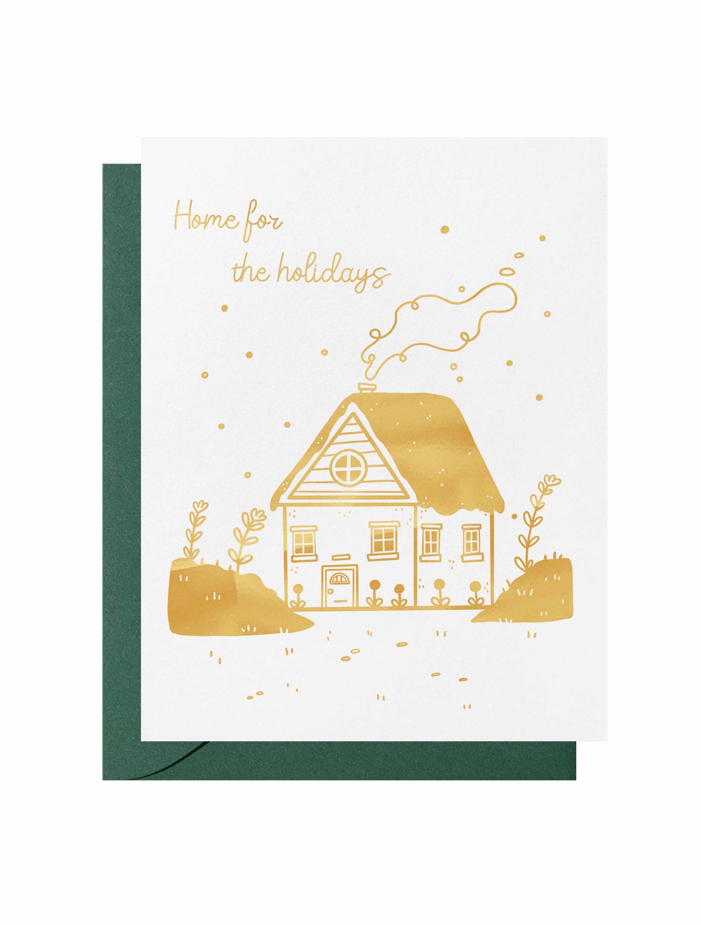 Home For The Holidays Gold Foiled Greeting Card