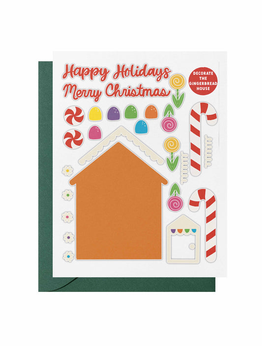 Gingerbread Activity Sticker Kit Greeting Card