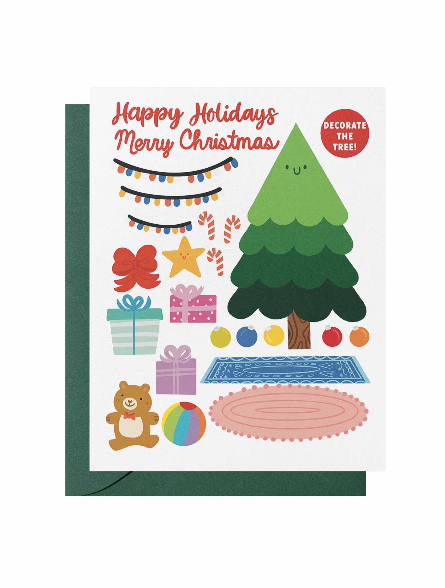 Christmas Tree Activity Sticker Kit Greeting Card