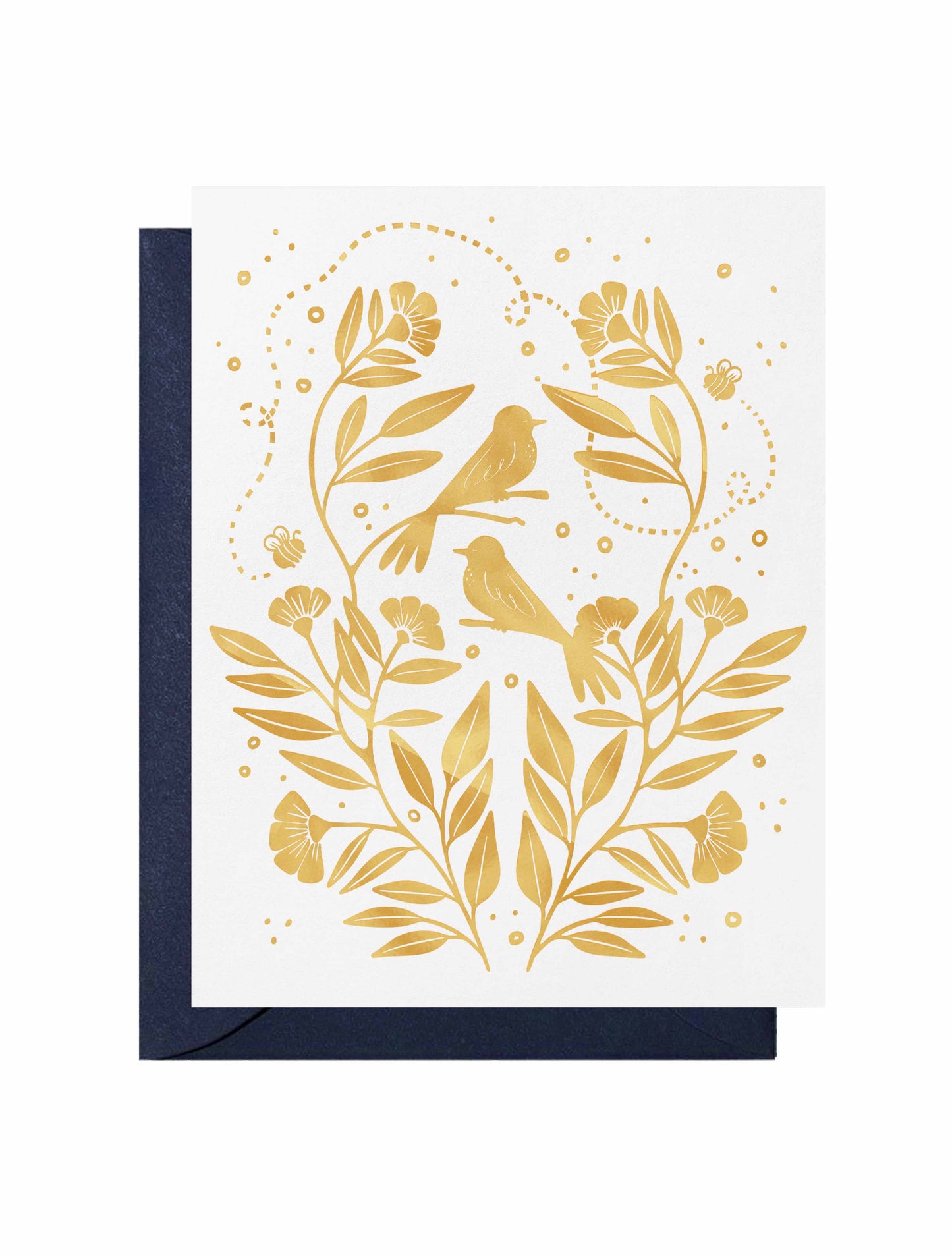 Lovebirds Gold Foiled Greeting Card