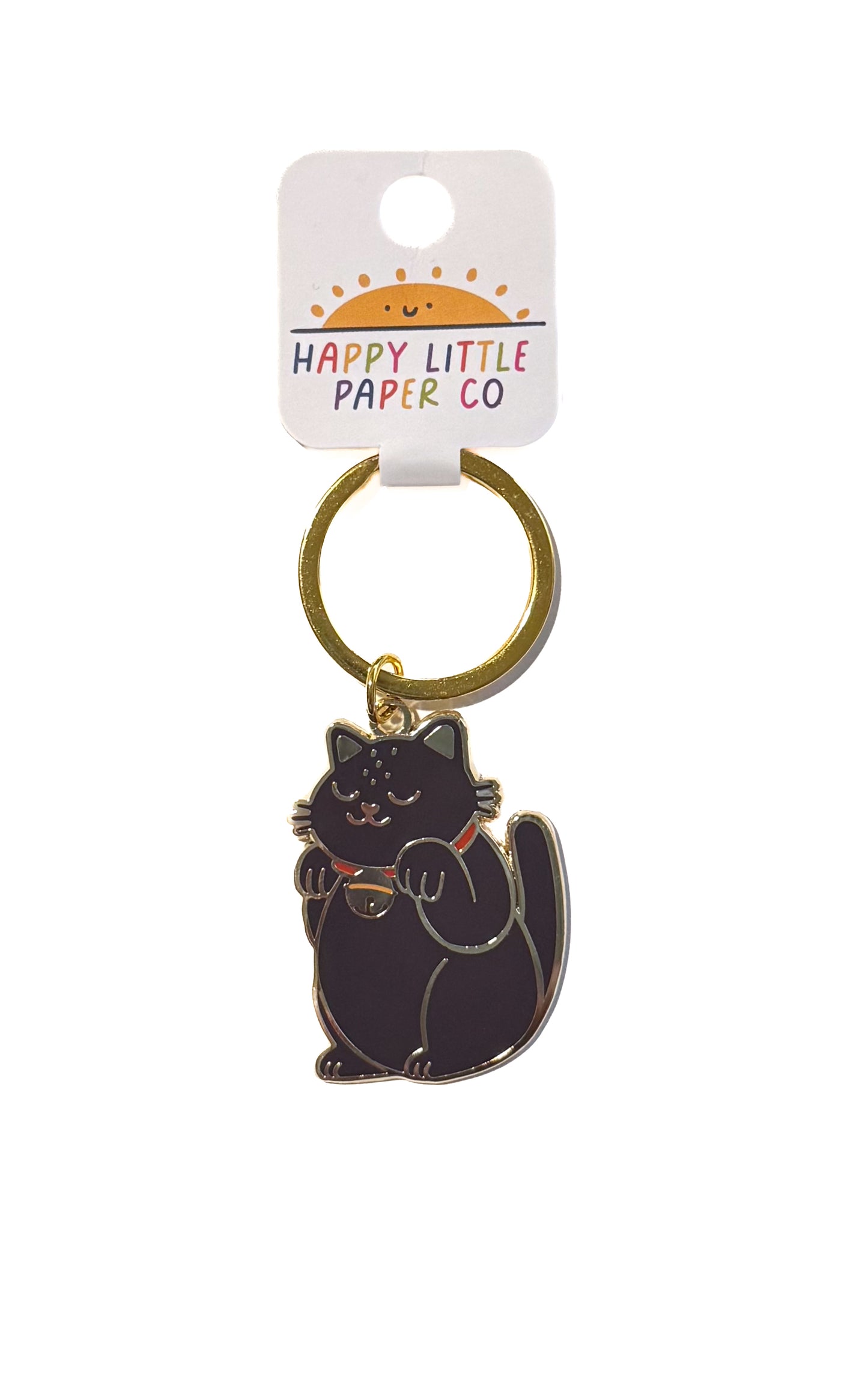 Black Cat Enamel Keychain