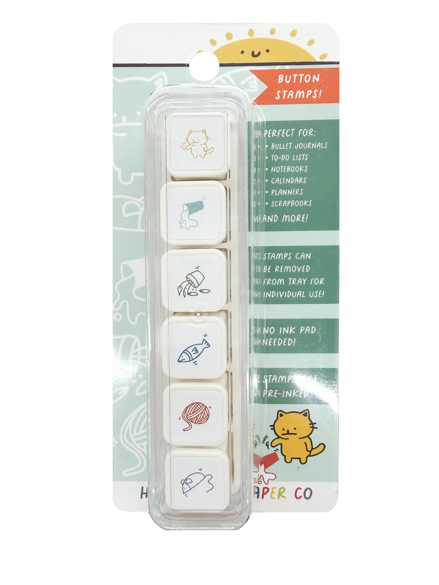 Cat Button Stamps