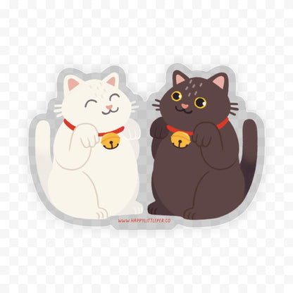 Vinyl Sticker-Maneki Neko Lucky Cats (Cats, Lucky, Asian)