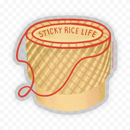 Vinyl Sticker-Sticky Rice Life Basket (Food, Asian)