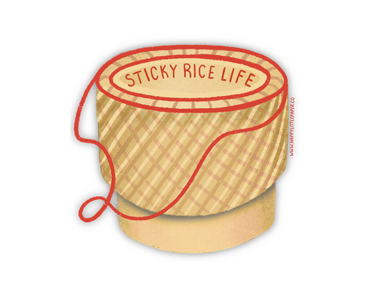 Sticky Rice Life Basket Sticker