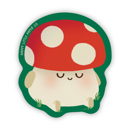 Vinyl Sticker-Mushroom (Food, Cute, Smiley)