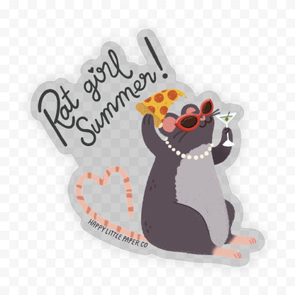 Vinyl Sticker-Rat Girl Summer (Funny, Trending, Pun, Hot Girl)