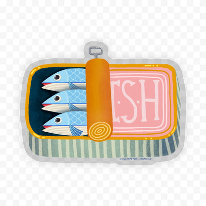 Vinyl Sticker-Sardine (Food, Tinned Fish)