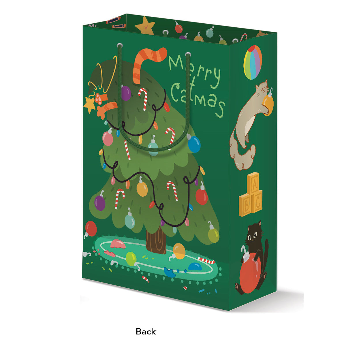 Merry Christmas Funny Holiday Cat Gift Bag