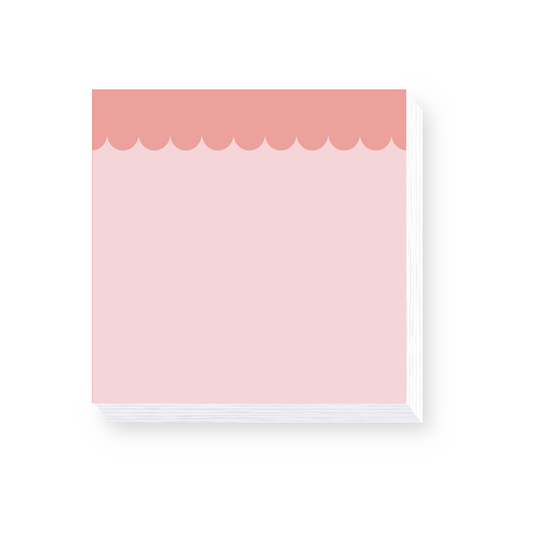 Pink Scallop Post It Note